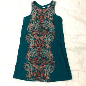 Target women's dress SZ XS shift mini green orange